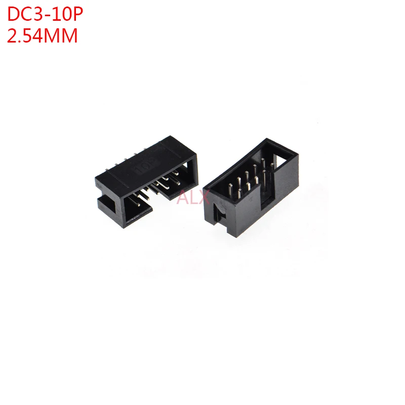 10 шт. dc3-10p 2 54 мм Шаг JTAG ISP гнездо прямой idc коробки заголовки PCB разъем двухрядный