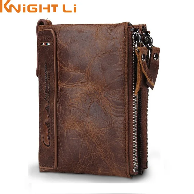 

Genuine Leather Men Wallet Short Coin Purse Small Vintage Wallet N0029