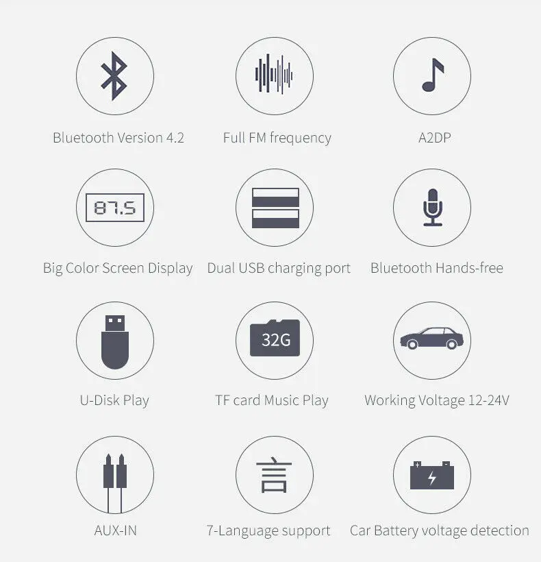 Bluetooth автомобильный fm-трансмиттер с usb радио MP3 плеер с функцией быстрой зарядки