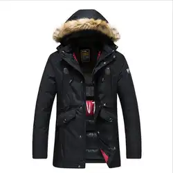 Высокое качество Для мужчин с капюшоном зимняя куртка с пиджаки Повседневное теплые длинные пальто Новая модная зимняя куртка Для мужчин