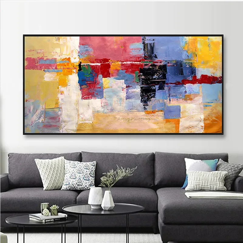 

Canvas oil painting cuadros decoracion abstract color acrylic painting Wall art wall Pictures for living room home decor quardo6
