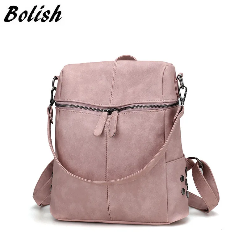 Drop Ship Simple Style Backpack Women PU Leather Backpacks For Teenage Girls School Bags Fashion Vintage Female Rucksack Drop Ship Simple Style Backpack Women PU Leather Backpacks For Teenage Girls School Bags Fashion Vintage Female Rucksack