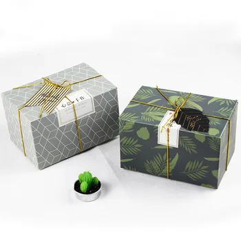 

Wedding Party Favor Gift Boxes Cookies Biscuits Macaron Cake Box Green Grey Cardboard Paper Packing Boxes for Bakery Pastry