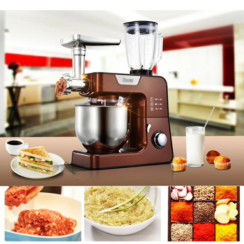 

5L Stand mixer Multifunctional Food Vegetable mixer Dough knead machine Meat grinder Juice Chef machine Food procesor BO-C03