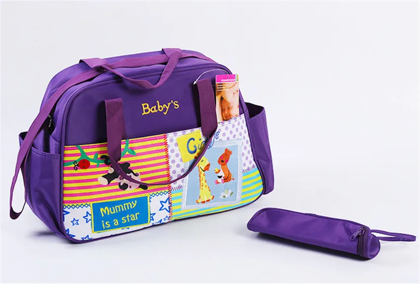 Детские пеленки сумка подгузник Изменение сумка для мамы мультфильм Многофункциональный бутылочки держатель Мумия коляски сумка