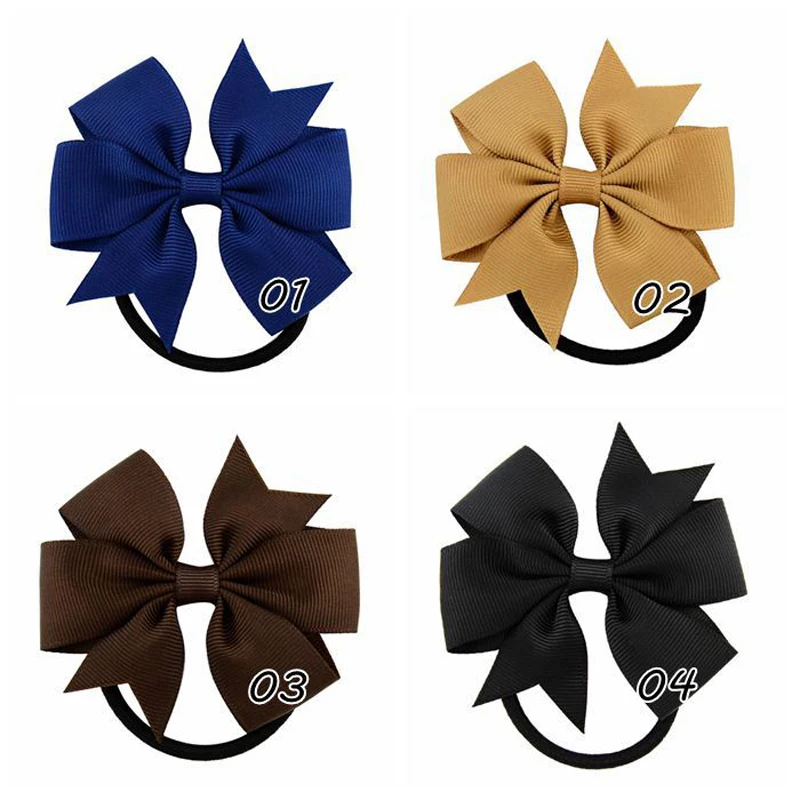 20pcs Girls Elastic Hair Rubber Bands Bowknot Hairband Colorful Hair Rope Rings Girls Ponytail Holder Hair Styling Headdress