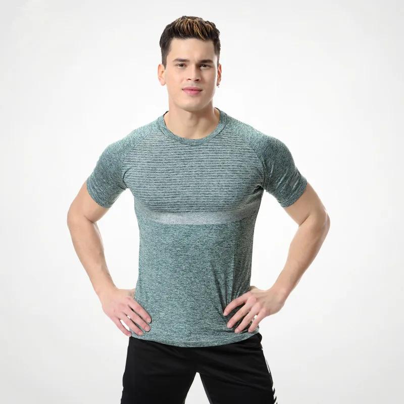 Sports tights men fitness workout clothes T shirt with