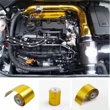 5 м метров самоклеящаяся Тепловая светоотражающая лента для автомобиля грузовика мотоцикла стекловолокна тепловые экраны отражающая клейкая пленка барьер рулон