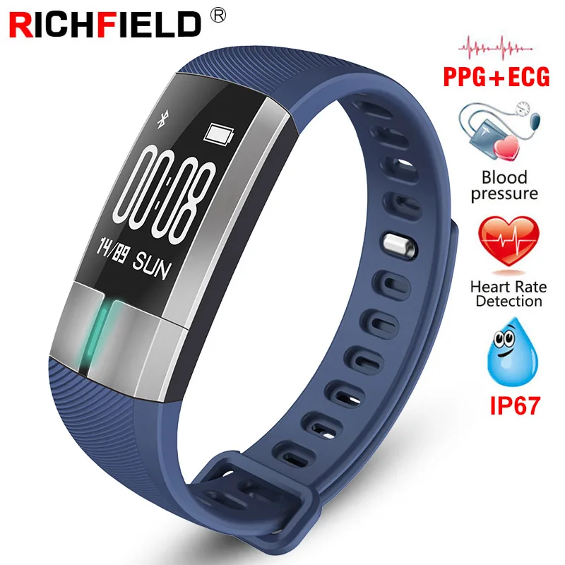 

Smart Bracelet ECG PPG Blood Pressure Watch Real-Time Monitor Fitness Tracker Sleep Pedometer Smart Band Wristband For Men Women