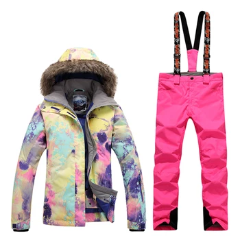 

GsouSnow winter Ladies Ski Suit outdoor windproof waterproof warm climbing suit emergency clothing single and double board