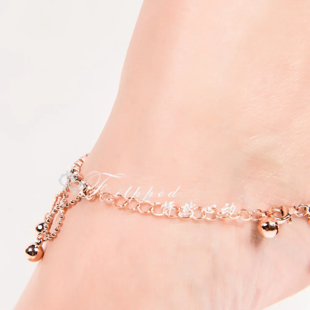 2017 New Y Foot Jewelry Anklet For Women Rose Gold Ankle Bracelet 2017 New Y Foot Jewelry Anklet For Women Rose Gold Ankle Bracelet Bell Jangle Anklets Belly Dance Free Shipping Ak00050 In From