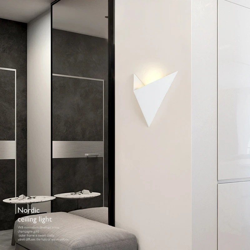 3 Вт алюминиевый треугольник светодиодный настенный светильник AC85-265V высокой мощности Светодиодный современный Крытый спальня гостиная коридор освещение домашней стены