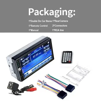 

New 7012B 7" Double Din Touch Screen Car Audio Stereo Receiver MP5 Player FM Radio MP3 Player with Camera Support TF