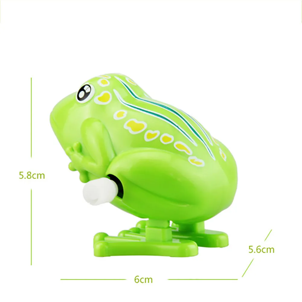 1pc Popular Kids Wind Up Clockwork Toy Mini Cute Jumping Frog Baby Toys Pull Back Wind 2
