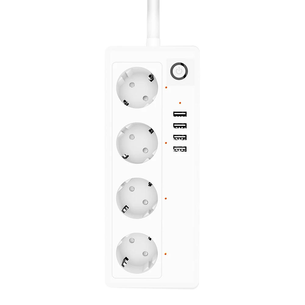 WiFi умная силовая полоса США Сетевой фильтр с 4 разъемами 4 USB порта умный дом переключатель управления работает с приложением Smart Life - Цвет: EU Plug