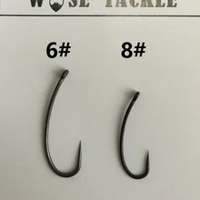 20 шт. wise Tackle Barbless матовый черный с тефлоновым покрытием крючки для карпа, отложной стиль различные размеры для ловли карпа