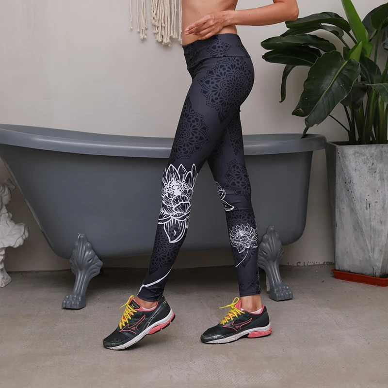

Women Slim Qutdoor Fitness Yoga Pants Digital Printing Elastic Tummy Gym Sports Leggings Clothing for Running Jogging Pants