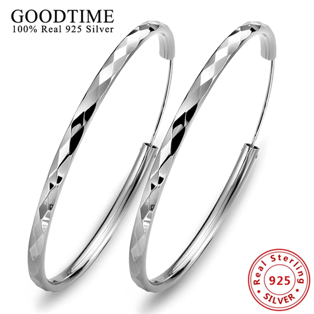 100 Real Genuine 925 Sterling Earrings Jewelry Solid 925 Silver Hoop