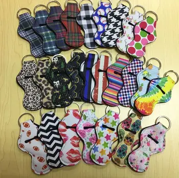 

Neoprene Chapstick Holder Wholesale Blanks Leopard Flower Keychain Bag Charmer 3 Colors Chapstick Wrap SN026