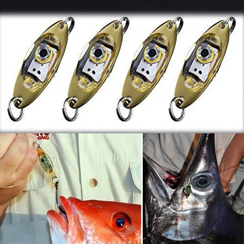 Dr.Fish Fishing Lures Kit LED Lighted Bait Flasher Saltwater Freshwater Bass Halibut Walleye Lures Attractant Offshore Deep Sea Dropping