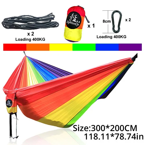 Нейлоновый парашютный гамак наружный портативный двойной гамак - Цвет: 09