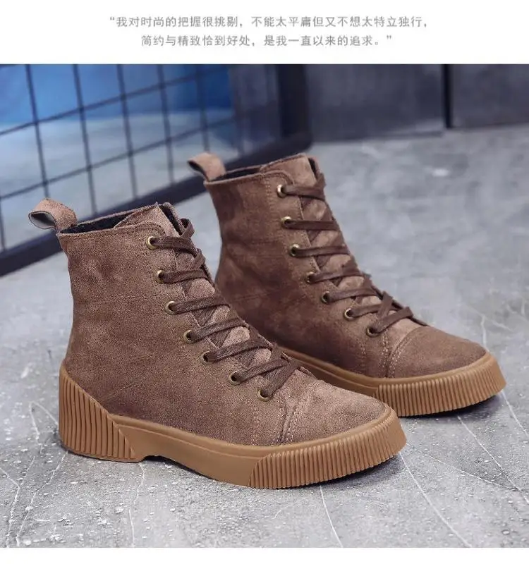 

2018 new European and American street fashion lace boots Martin boots.