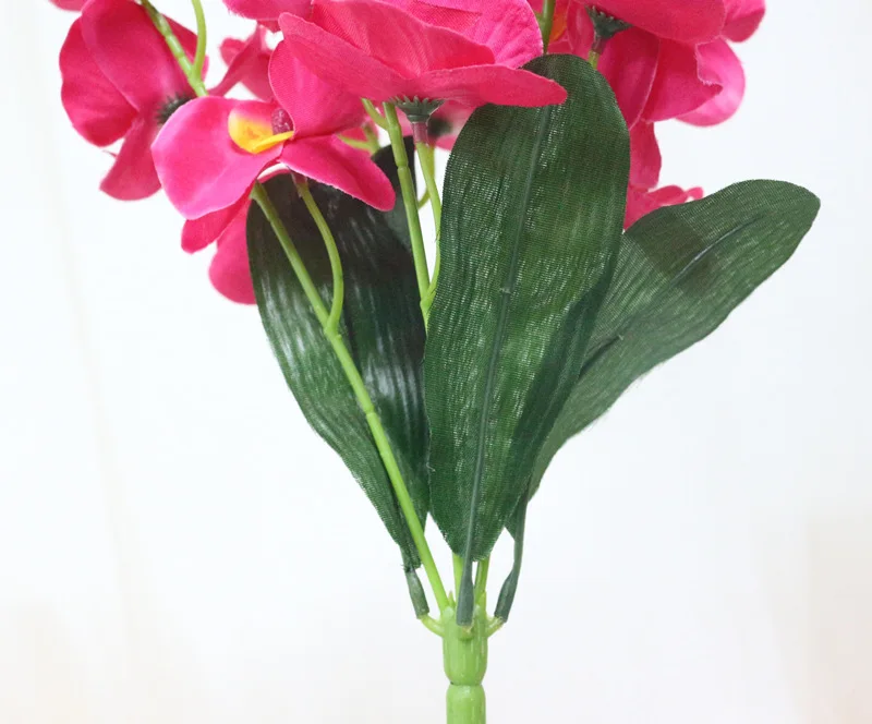 JAROWN Artificial 5 Branch Phalaenopsis Simulation Silk Orchid Fake Flowers Wedding Decorations Home Office Desktop Decor (9)