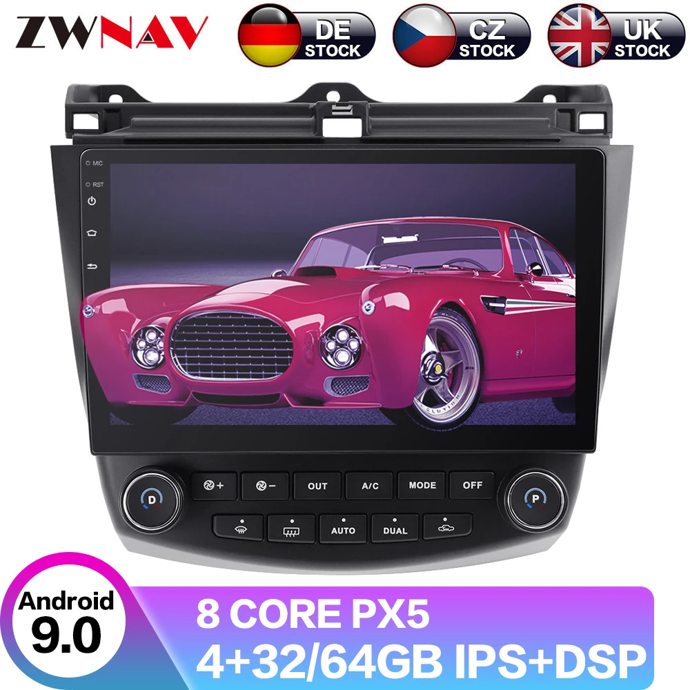 Top Android 9 4+64G DSP Car No DVD Player GPS navigation For Honda Accord 7 2003-2007 head unit multimedia player tape recorder 0