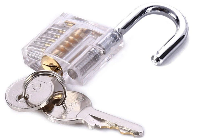 Mini Transparent Visible Pick Cutaway Practice Padlock Lock 2