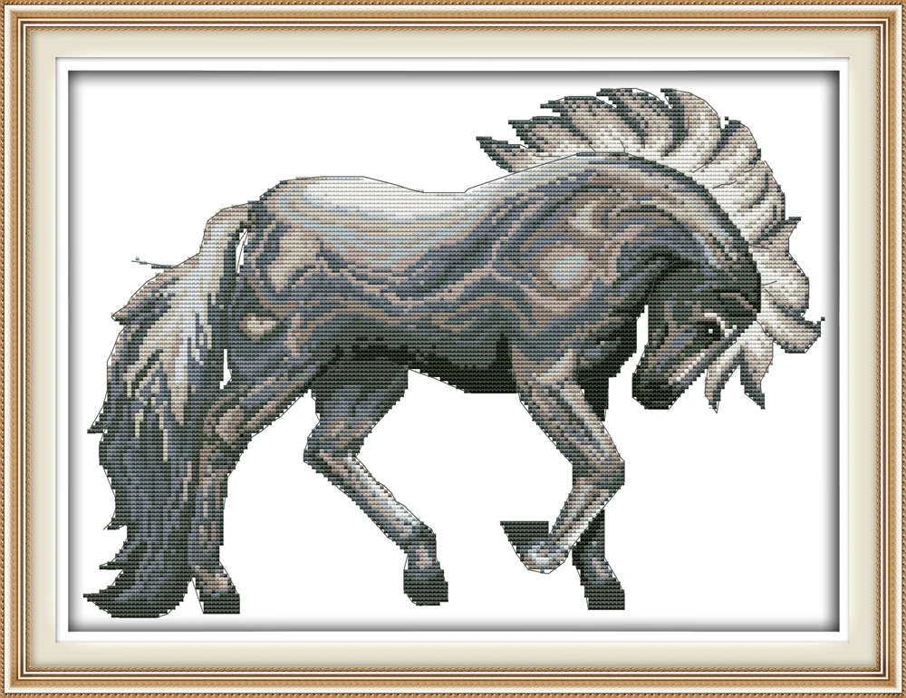 

Joy Sunday DIY Handmade Chinese Cross Stitch Embroidery Kit Horse Design Home Decoration Embroidered stitches chart Cross-Stitch