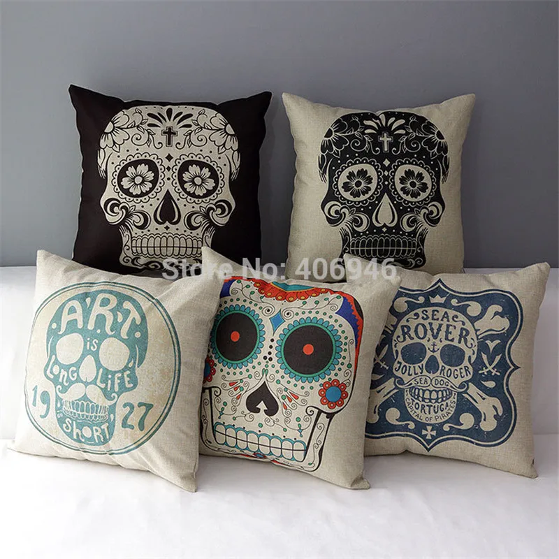 scandinavian cojines mexican skull cushion cover pillow case scandinavian cojines mexican skull cushion cover pillow case