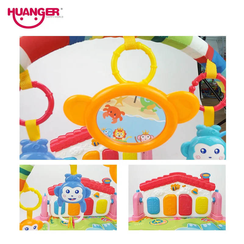 Игровой коврик Huanger Baby 3 в 1 развивающий музыкальный с клавиатурой для детей