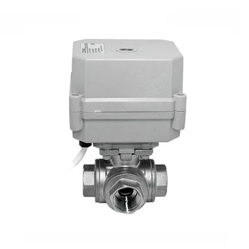

DN20 3/4" Electric Actuator ON/OFF Type Normally Closed Stainless Steel Mini 3 Way HVAC Water System Motorized Ball Valve