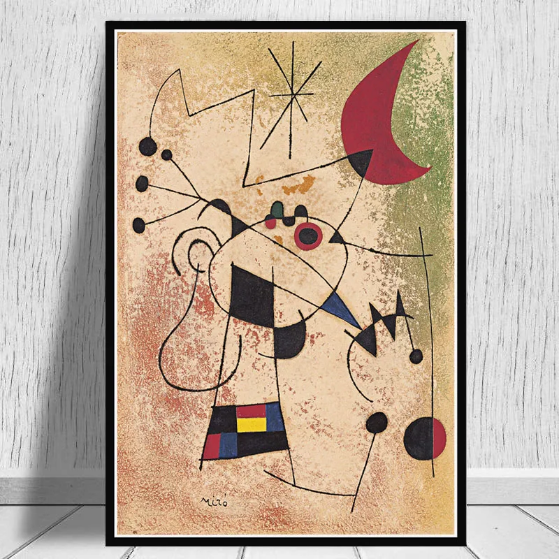 Joan Miro Знаменитые Картины абстрактный плакат настенная художественная картина плакаты и принты Картина на холсте для декора дома комнаты - Цвет: 0016