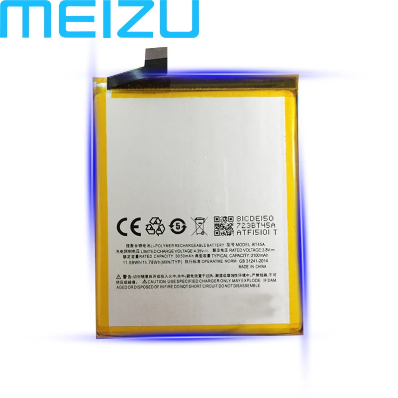 

Meizu 100% Original BT45A 3100mAh New Production Battery For Meizu Pro 5 PHone high quality+Tracking Number