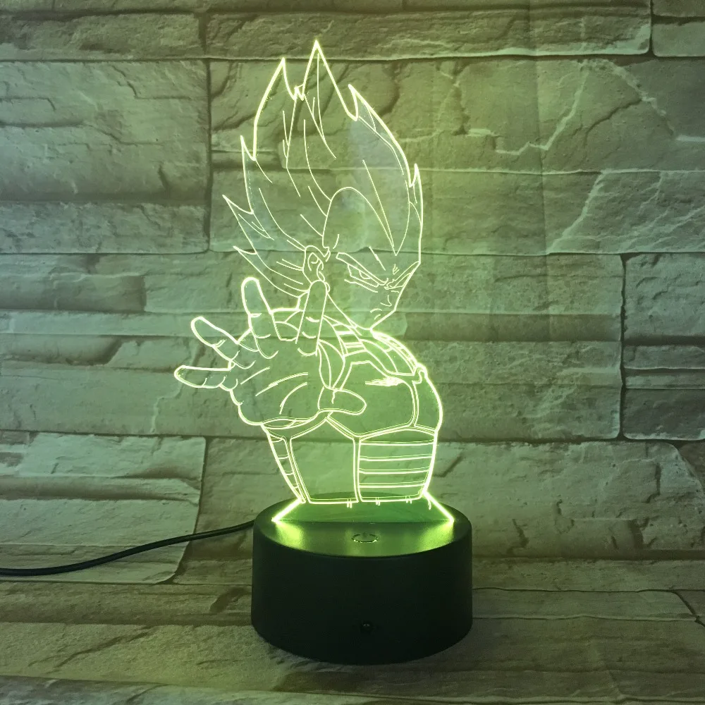 Dragon Ball 7 цветов Изменение 3D Цвет яркий ночник стереоскопическая визуальная