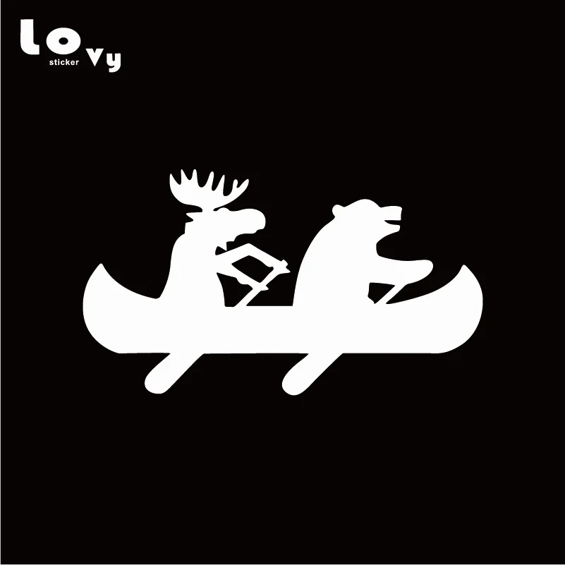 Интересная Виниловая наклейка для автомобилей Moose Bear виниловая забавная с