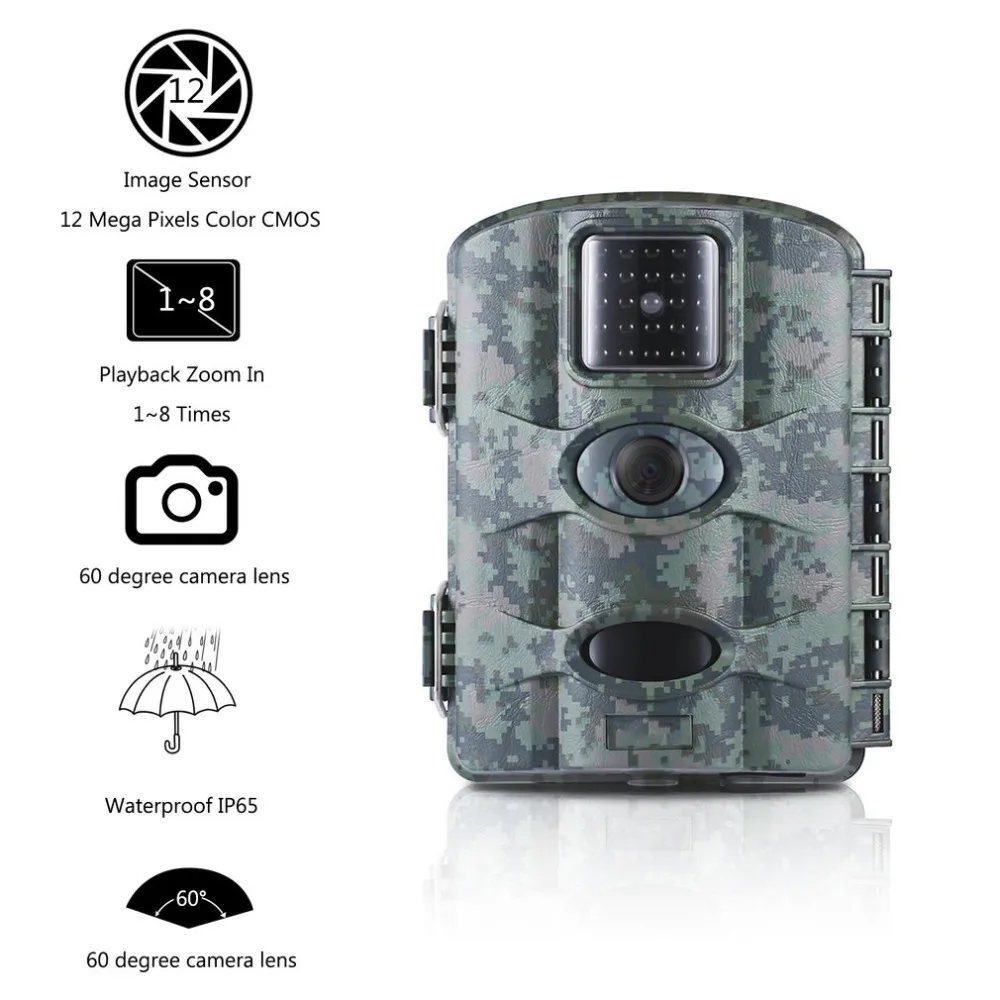 

12MP Digital Trail Camera Game Hunting Camera With 60 degrees Camera Lens 2.4"LCD Screen Scouting Surveillance Camera IP65 New