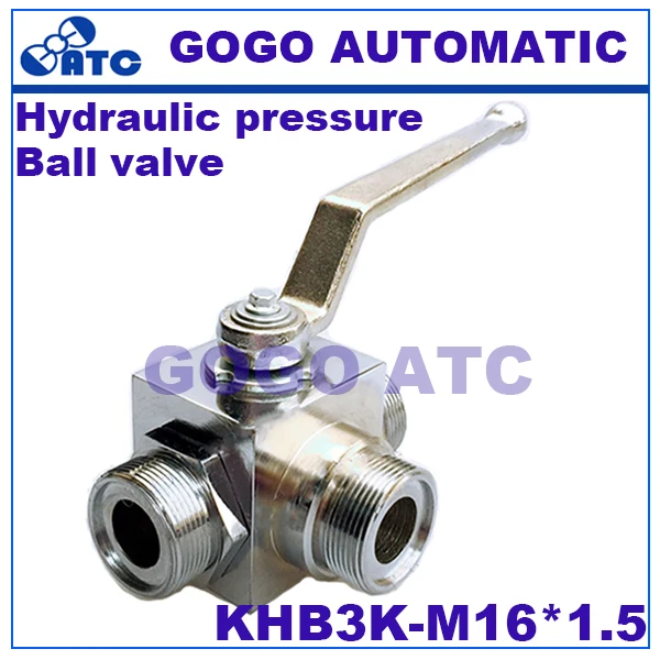 Гидравлический шаровой клапан KHB3K-M16* 1,5 с наружной резьбой из углеродистой стали, двухпозиционный трехходовой шаровой клапан высокого давления