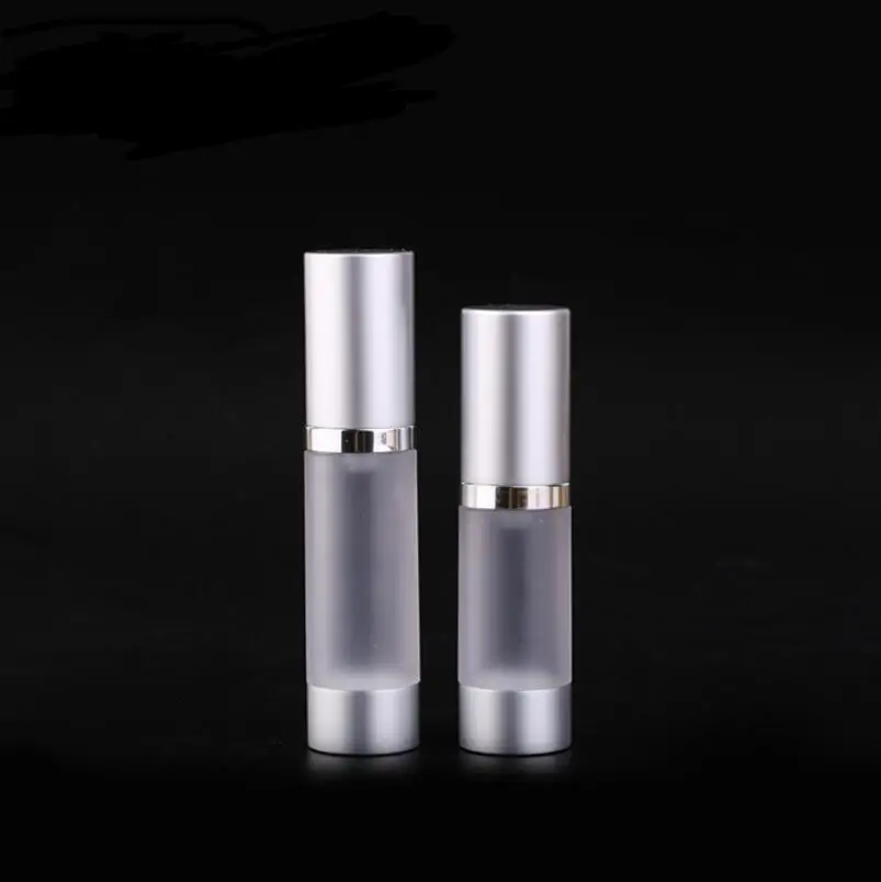 새로운 브랜드 100 개/몫 30ml 투명 젖빛 리필 에어리스 로션 펌프 병 실버 펌프 알루미늄 캡