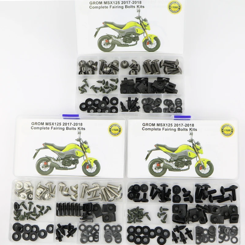 

For HONDA GROM MSX125 2017 2018 Motorcycle Covering Full Fairing Bolts Kit OEM Style Screws Fairing Clips Nuts Steel