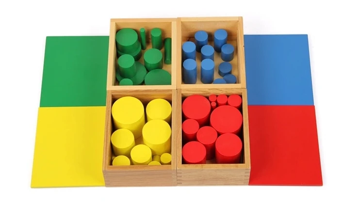 Free Shipping! Baby Toys Montessori Colorful Knobless Cylinders (Set of 4) Kids Educational Building Blocks Toys Gift baby-building-blocks