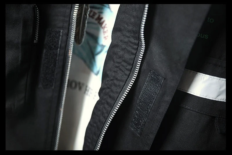  Street Jackets Hip Hop Erkek Mont Patchwork Punk Rock Men Coat Big Size   (12)