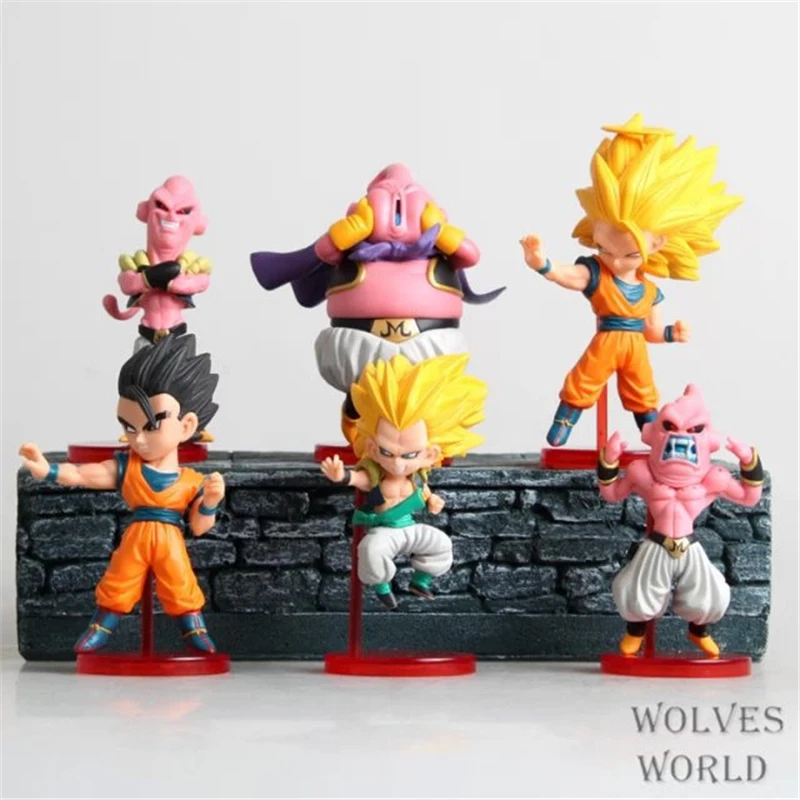 Free shipping 6pcs/set Dragon Ball Z Action Figures Gokou Gohan Goten