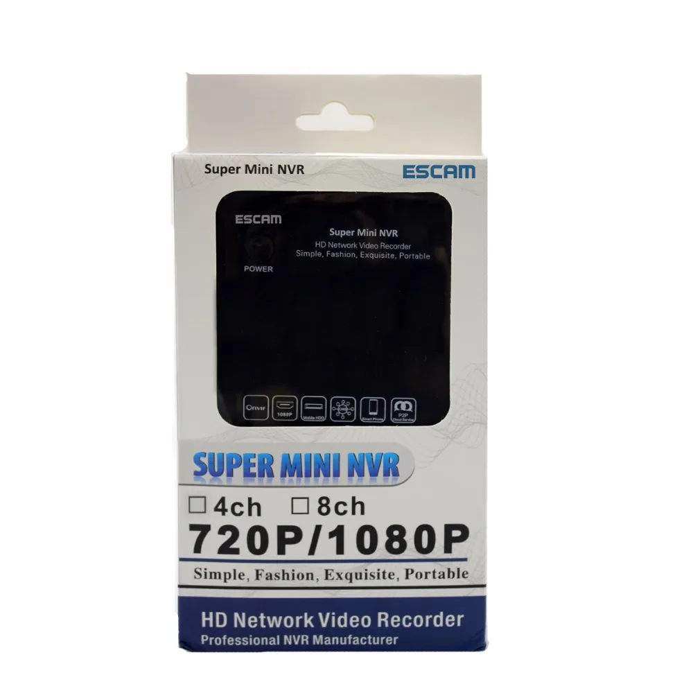Escam K108 мини NVR ONVIF 8 channel 1080 P/960 P/720 P Портативный сети видео Регистраторы Поддержка