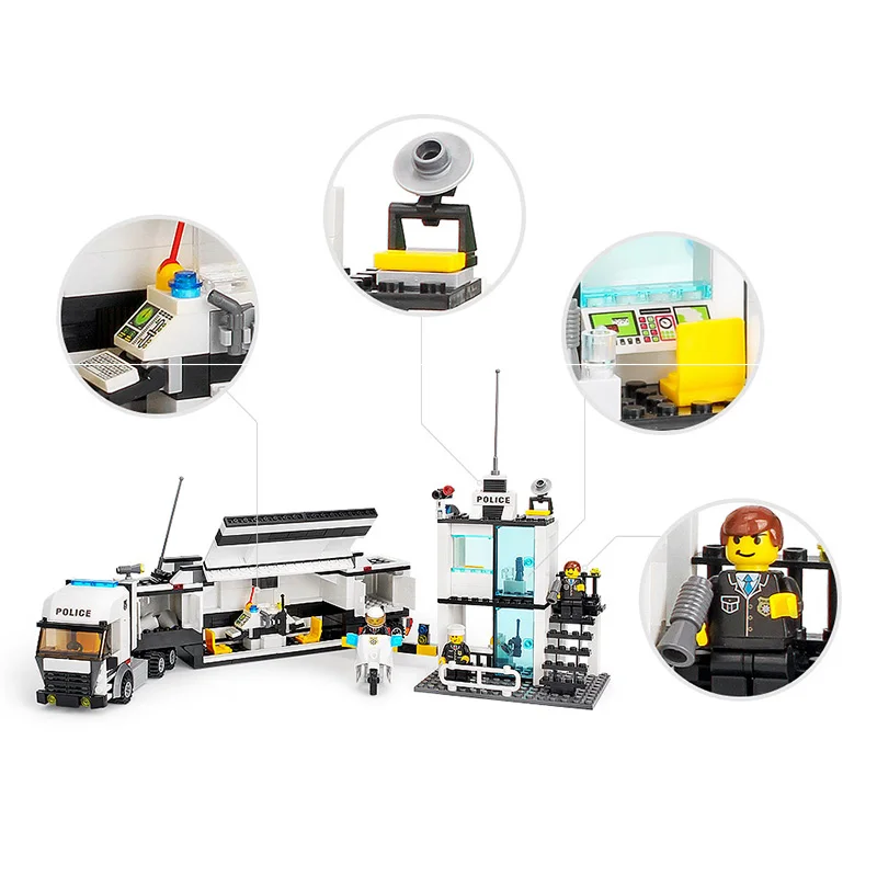 KAZI 6727 DIY игрушка Полицейский отдел вертолет строительный модуль совместимая