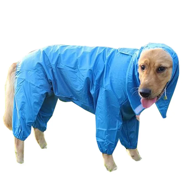 Large Dog Raincoat Clothes Waterproof Rain Jacket Jumpsuit For Big Dogs ...