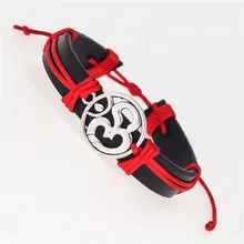 Античное серебро 3D подвеска-ом Braclet мала-Йога Chak из искусственной кожи браслеты ручной работы модные трендовые ювелирные изделия любовника Рождественский подарок