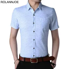 R.n.j. Бизнес короткие полосатые рубашки с принтом Мужская одежда короткий рукав мужские платья повседневные тонкие рубашки подходят для мужчин