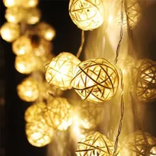 KAKUDER 10 светодиодный цвет Ротанговые шарики, гирлянда, сказочные огни для рождественской свадебной вечеринки, горячее украшение, гирлянда для внутреннего освещения